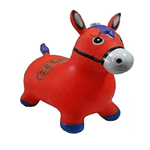 Cavalinho Upa Upa Grande Pula Pula Musical Borracha Resistente Inflável vermelho