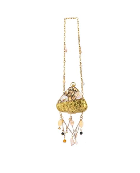 Noor Arc Nano Clutch Bag for Women | Embellished Party Mini Clutch with Dual Sling Chains, Metal Clasp Closure, Ideal for Wedding & Festive Occasions-image-25