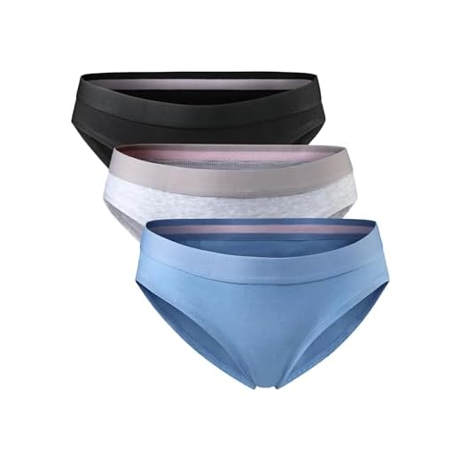 DANISH ENDURANCE Braguita de Algodón Orgánico, Ropa Interior Mujer Suave, Negro, Gris, Azul 3 Pack, M