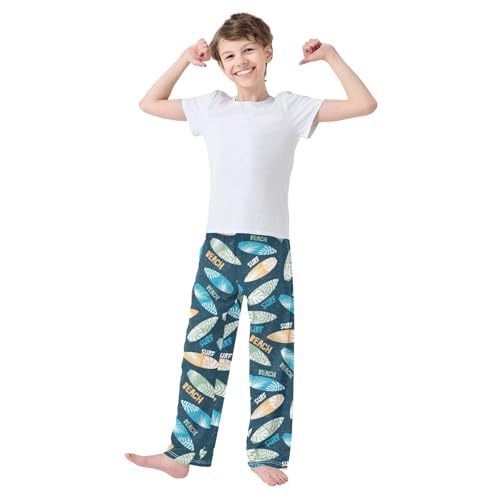ZZXXB Beach Surf Boys Long Pants Soft Trousers Elastic Waist Kids Lounge Bottoms with Pockets S-XL2