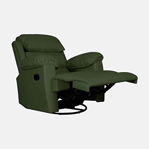 Image of Diana Recliner, Ultra Comfortable and Durable Ergonomic Single Seat Reclining Sofa, Living Room Recliner Chair with Thickened Padded Arm /Back, Leatherette, Green Color