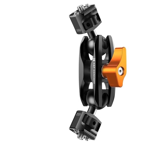 K&F CONCEPT Dual Ball Heads Magic Arm, Articulating Magic Arm with 1/4'-20 Screw, 360° swivelling Ball Head, Aluminum Alloy Camera Monitor Mount Arm