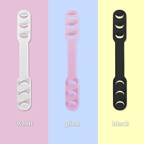 POCMIMUT 20 PCS Strap Extender, Anti-Tightening Ear Protector Decompression Holder Hook Ear Strap Accessories Ear Grips Extension Mask Buckle Ear Pain Relieved Colour Random (Black)