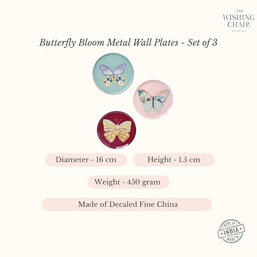 Image of The Wishing Chair Butterfly Bloom Metal Wall Plates Set of 3