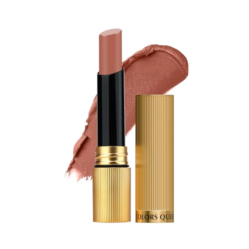 Image of Colors Queen Hold Up Full Day Non-Transfer Matte Lipstick | Long Lasting and Weightless Formula | Intense Color Pay Off | Waterproof Lipstick for Women (123 - Coffee Time, 4g)