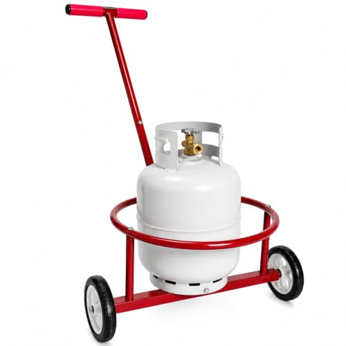 Propane Tank Dolly for 5lb Propane Tank Cart with Wheels for Weed Torch Gas Cylinder Cart for Fire Pit Heater BBQ 5 Gallon Bucket Dolly with Handle Trash Pickup Bucket with Wheels Bucket Buggy