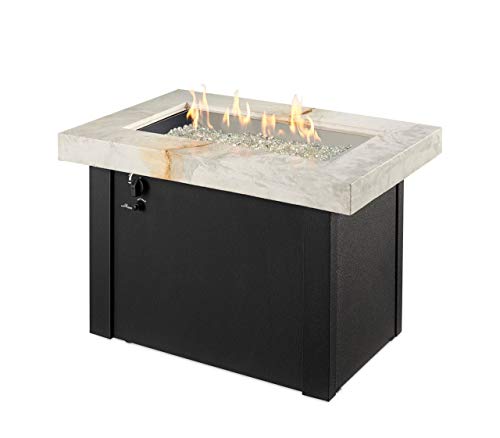 Outdoor Great Room Providence Crystal Fire Pit Table with White