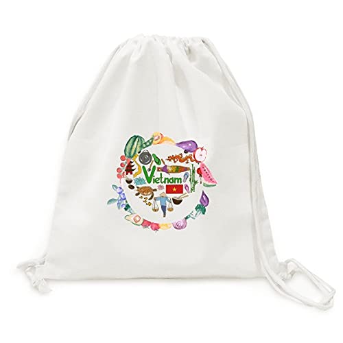 Sac en tissu pliable pour vos courses au marché avec design drapeau Vietnam