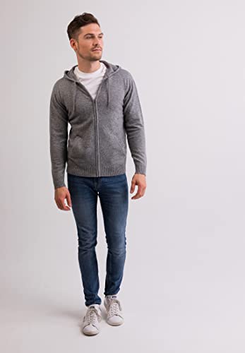 Pull à capuche homme 100% cachemire veste zippée haut de gamme
