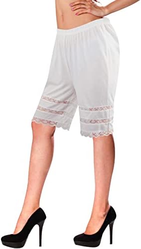 Jiuguva Lace Pettipants for Women Snip it Half Slips for Under Dresses Loose Half Slip Shorts Culotte, L