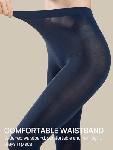 Image of MANZI Tights for Women Solid Color Pantyhose Colored Semi Opaque Footed Tights Soft Stretch High Waist Stockings 70 Denier