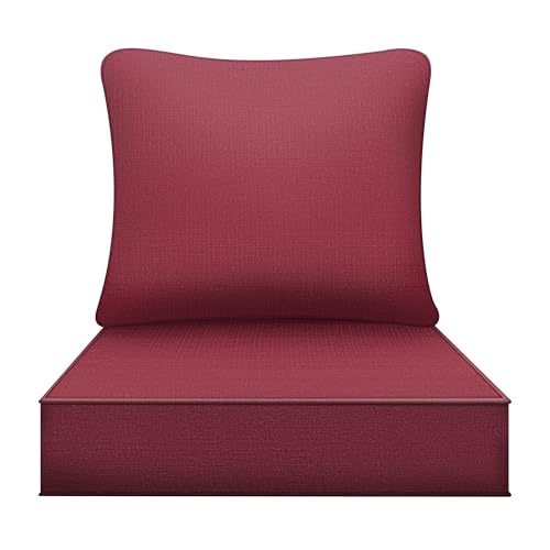 Image of Art Leon Waterproof Outdoor Seat Cushion 24 inchx 24 inch 30D High Density Foam Patio Chair Cushions with Non-Slip Backing Patio Cushions for Patio Furniture Porch Swing Garden Bench Camping Stadium Red