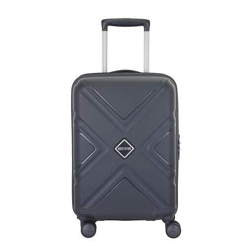 Image of American Tourister Krossplus 55 CM Small with TSA Lock & 8 Wheels Hard PC Spinner Cabin Luggage /Lightweight Suitcase for Travel /Trolley Bag for Travel /Travel Bag with Double Spinner Wheels- Black