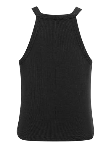 Kids Girls Ribbed Halter Shorts Sets Matching Solid Color Crop Vest for Beach Vacations Picnics Photo Outings4