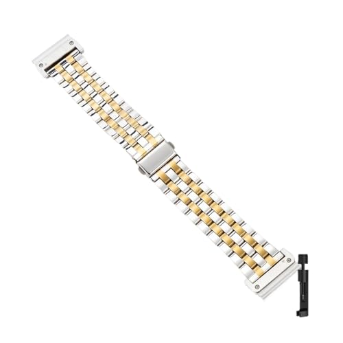 Quick Fit 26mm Stainless Steel Strap For Garmin Watch Fenix 8 7X 7 Solar 6x Pro/Fenix 6Pro /Fenix6 Sapphire/Forerunner 935 band(Silver Gold,For Fenix 8 51mm)
