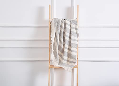 Panku Faux Cashmere Striped Blanket Throw With Fringe, Lightweight Soft Cashmere Like Throw Blanket With Tassels For Couch Sofa Chair, Farmhouse Décor, Modern Warm Boho Blanket 50X60 Black And White #TOP5