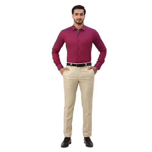 Image of Park Avenue Men's Poly Viscose Blend Checks Pattern Neo Fit Flat Front Formal Trouser