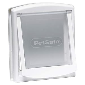PetSafe Staywell Haustiertüre Original mit 2 Verschlussoptionen, Für Innen- und Außentür, Für Hunde und Katzen bis zu 7 kg, Größe S, Weiß