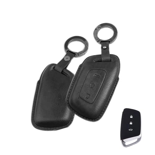 Image of keyzone dual leather key cover for MG Hector 3 button smart key