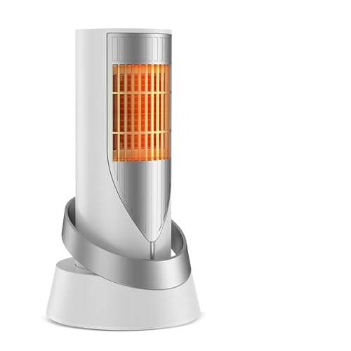 Anluomafuy Calefactor Bajo Consumo, 800W Calentador Electrico Bajo Consumo, Ventilador Calefactor Cerámico, Ahorro de Energía, Protección Contra Sobrecalentamiento y Vuelco, para Baño/Cuarto