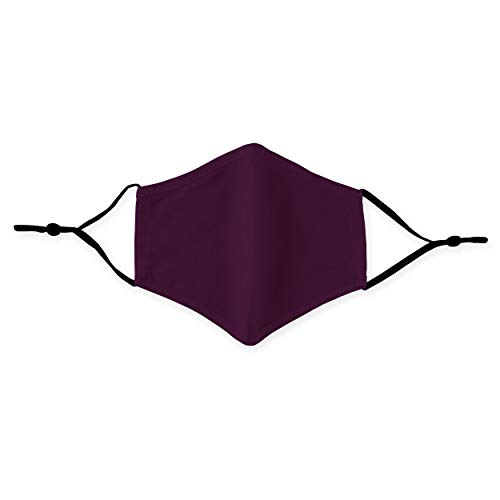 Weddingstar 3-Ply Adult Washable Cloth Face Mask Reusable and Adjustable with Filter Pocket - Dark Purple - Image 3
