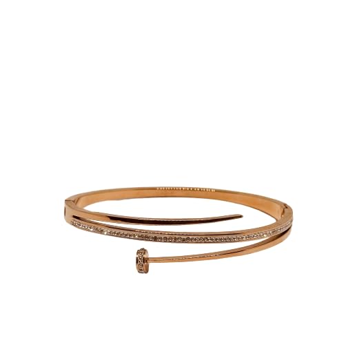 Glamlife Studded Cuff Nail Bracelet for Women and Girls, Anti Tarnish Bracelet, Stylish Bracelet Gift for Girls and Women, Stone Charming Shaped Bracelet for Women (Rose Gold, Bracelet) (B0BGBSQVDT) Amazon Price History, Amazon Price Tracker