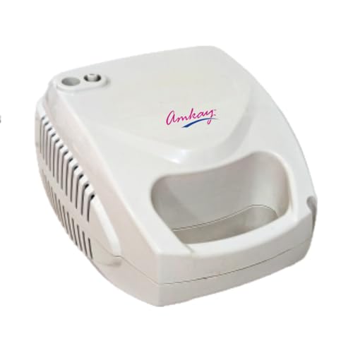 Amkay Respiratory Compressor Nebulizer Mini with Complete Kit for Kids & Adults | Transparent Nebulizer Mini (White)