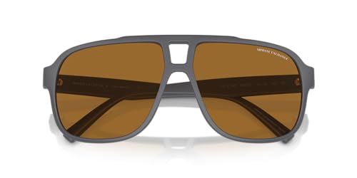 Image of Armani Exchange Man Sunglasses Matte Grey Frame, Orange Mirror Red Lenses, 61MM