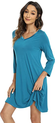Image of GYS Womens Bamboo Viscose Nightgown Super Soft Lightweight Night Shirts for Sleeping
