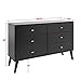 Prepac Milo Mid-Century 6 Drawer Dresser For Bedroom, 16
