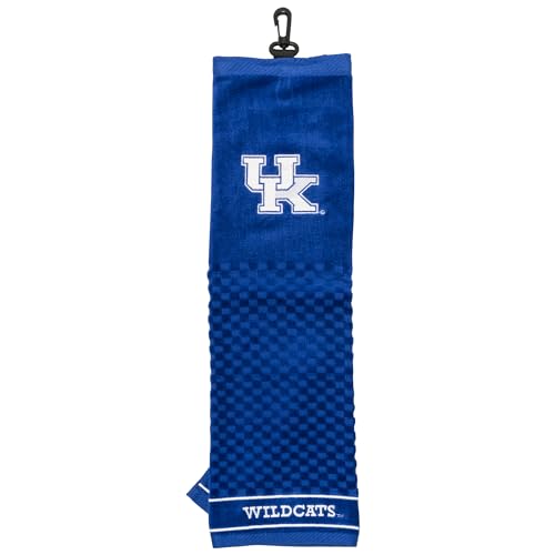 Image of Team Golf NCAA Kentucky Wildcats Embroidered Golf Towel Embroidered Golf Towel, Checkered Scrubber Design, Embroidered Logo