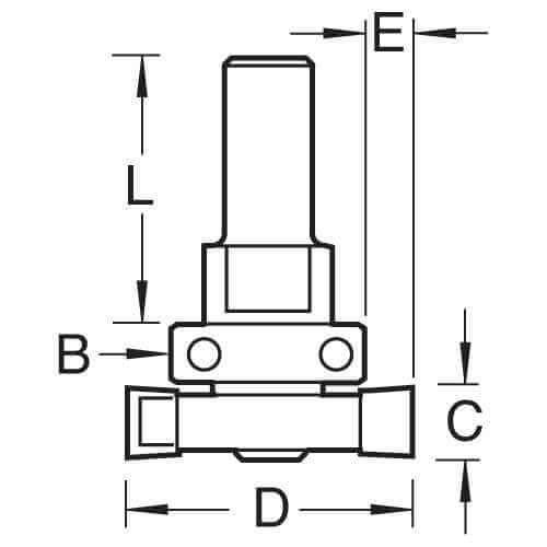 Trend Professional Intumescent Recesser Router Cutter, 1/2 Inch Shank, 40mm Cut Diameter & 20mm Cut Length - Image 3