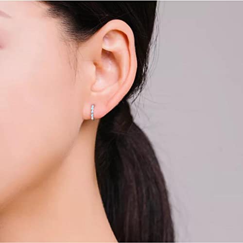 Boucles d'oreilles cerceau turquoise argent 925, le cadeau idéal pour elle