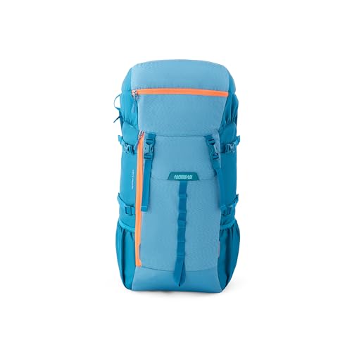 Image of American Tourister Yeti Plus | 50 Ltrs | 1 Compartments | Bottle Pocket | Ergonomic Padded Back Panel & Shoulder Straps | Rucksack | 1 Year International Warranty | Icy Blue