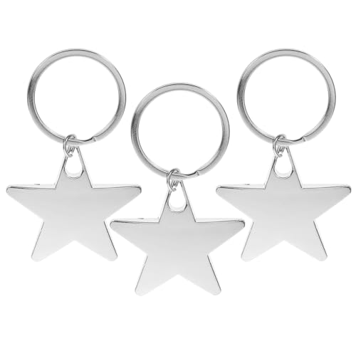 Porte-clés étoile moderne Lurrose idée cadeau originale argentée lot de 3