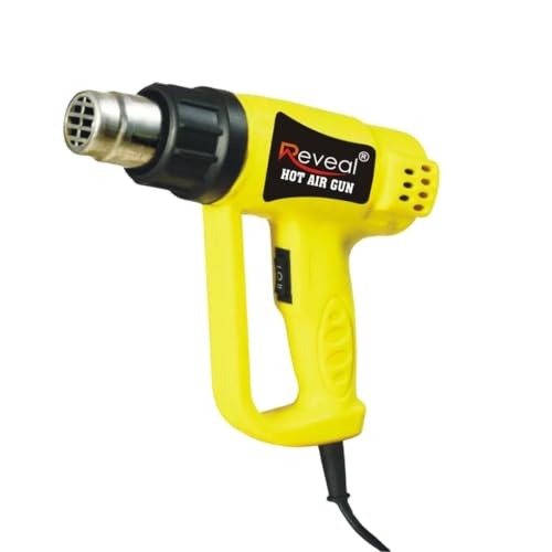 Image of 2000W Hot Air Heat Gun, 2-Mode Adjustable Temperature, Heavy-Duty, Red, for Shrink Wrapping, Paint Removal and Soldering (YELLOW)