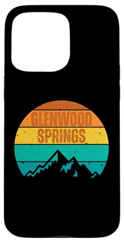 Carcasa para iPhone 15 Pro Max Glenwood Springs Colorado Retro Vintage Sunset Montañas