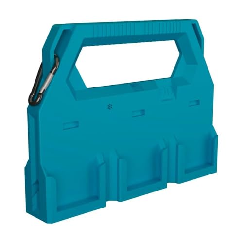 PowerSlide Carrier 6 Battery Organizer - Compatible with Ridgid Batteries - 3D Printed Wall Mount Battery Storage with Smart Tracker Support - Made in USA (Blue)