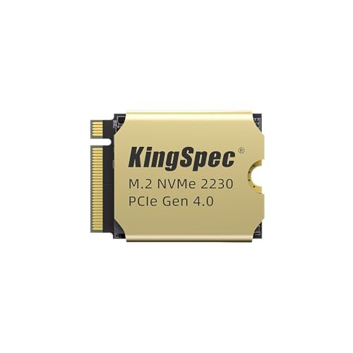 KingSpec 2TB M.2 2230 SSD PCIe 4.0, 5000MB/s Read Copper Heatsink, 3D NAND Flash, Compatible with Steam Deck/ASUS ROG Al - Detailed View