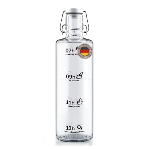 soulbottles 1,0l • stay hydrated • Trinkflasche aus Glas • vegan, plastikfrei, nachhaltig