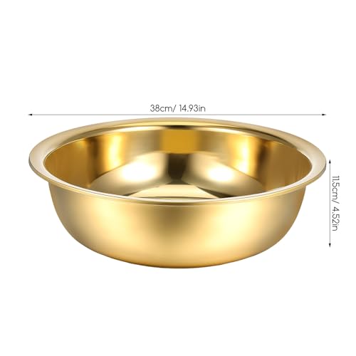 Tazón de acero inoxidable multiusos 38 cm color dorado miniatura 4
