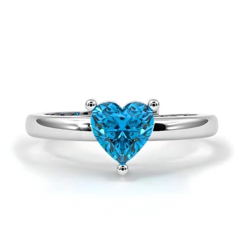 Image of Zarkan 925 Sterling Pure Silver Fruit Heart AD Ring, Adjustable | American Diamond Cut | Gifts For Women & Girls | With Certificate of Authenticity and 925 Stamp