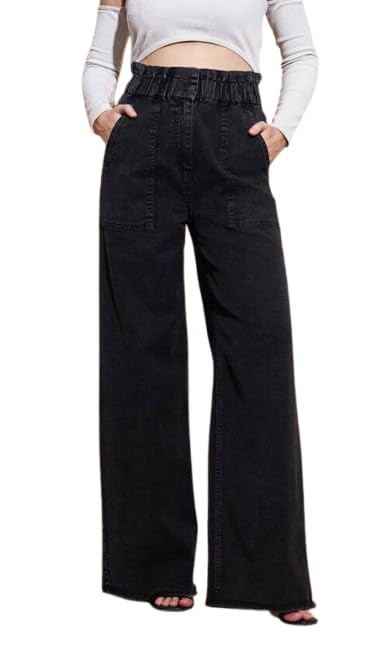 CHALODIA Women’s High Rise Light Wash Baggy Bell Bottom Jeans – Loose Fit Stylish Comfortable Denim Pants