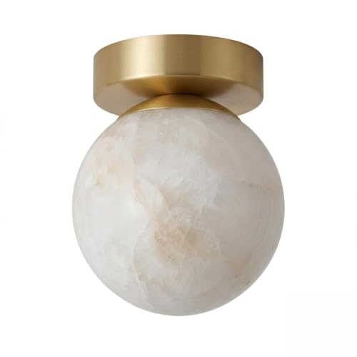 Lámpara de techo de alabastro natural brillo esférico para dormitorio minimalista