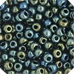 John Bead Czech Glass Seed Beads 2/0 (20g) Opaque Green Iris of DIY Jewelry Making Beads Preciosa (Jablonex)