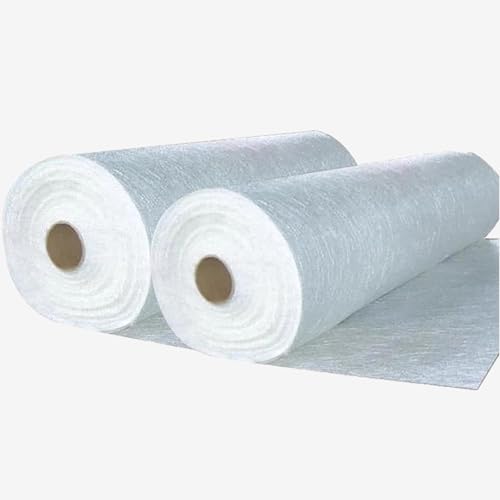 HTZNMB Fiberglass Chopped Strand Mat Fiber Glasses Repair Sheet Fiberglass Roll for Molding Casting Roofing Repairing Boats Reliable Reinforcement Material(Size:41in*210ft)