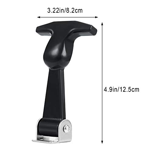Image of Mudder 2 Pcs Elastic Stainless Steel Rubber Hood Catch Flexible T-Handle Hasp Rubber Flexible Draw Latches with Brackets for Tool Cabinet, Vehicle Engine, Hood