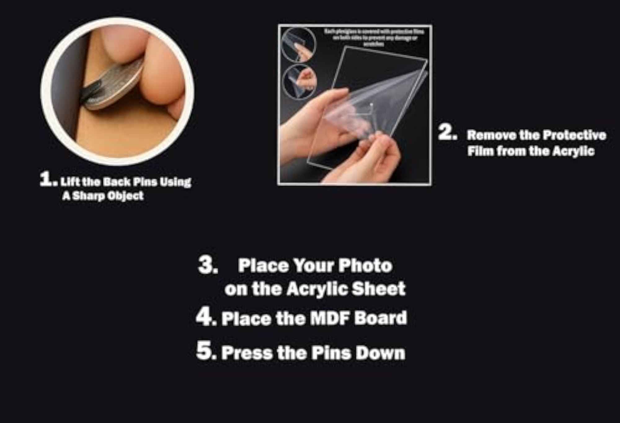 Jofos Premium Wooden Photo Frame with Gold Beading