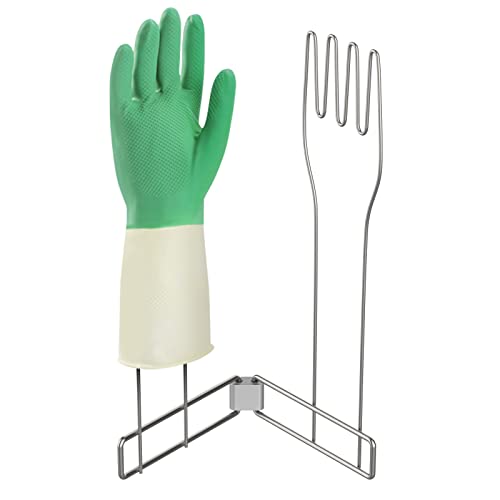 KORRTFID Kitchen Glove Holder Stainless Steel Glove Rack Kitchen Vertical Glove Support Multi-Purpose Glove Drain Rack Collapsible Glove Drying Stand Rubber Glove Drying Rack Mitten Rack(Large)