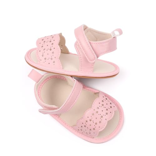 Image of HsdsBebe Baby Girls Sandals Bohemia Flower Bow Soft Sole Toddler First Walkers Beach Summer Shoes